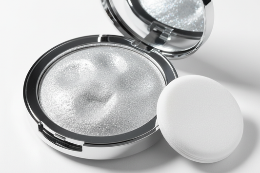 silver sparkly highlight powder